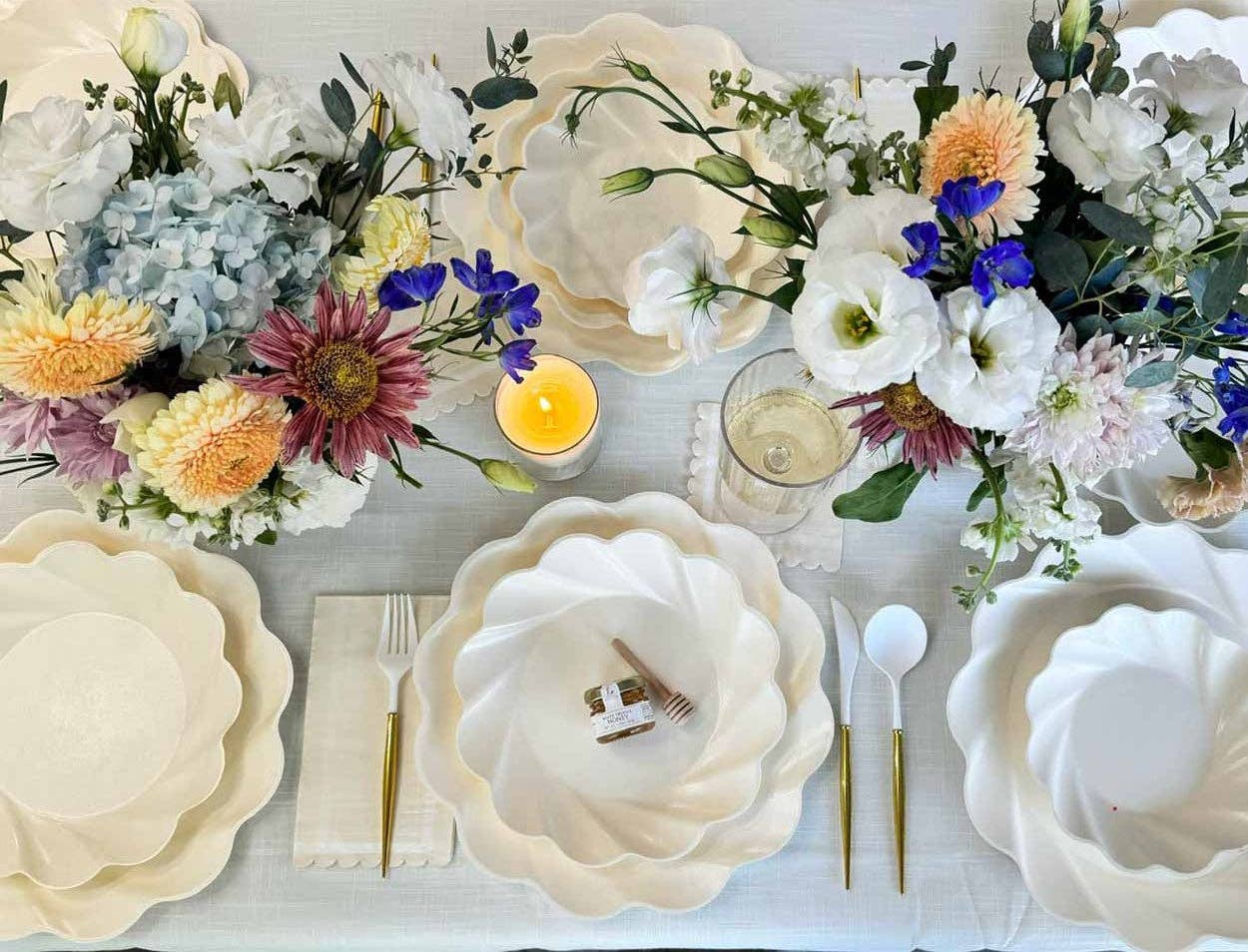 Cream Compostable Dinner Plate | EnFete Party