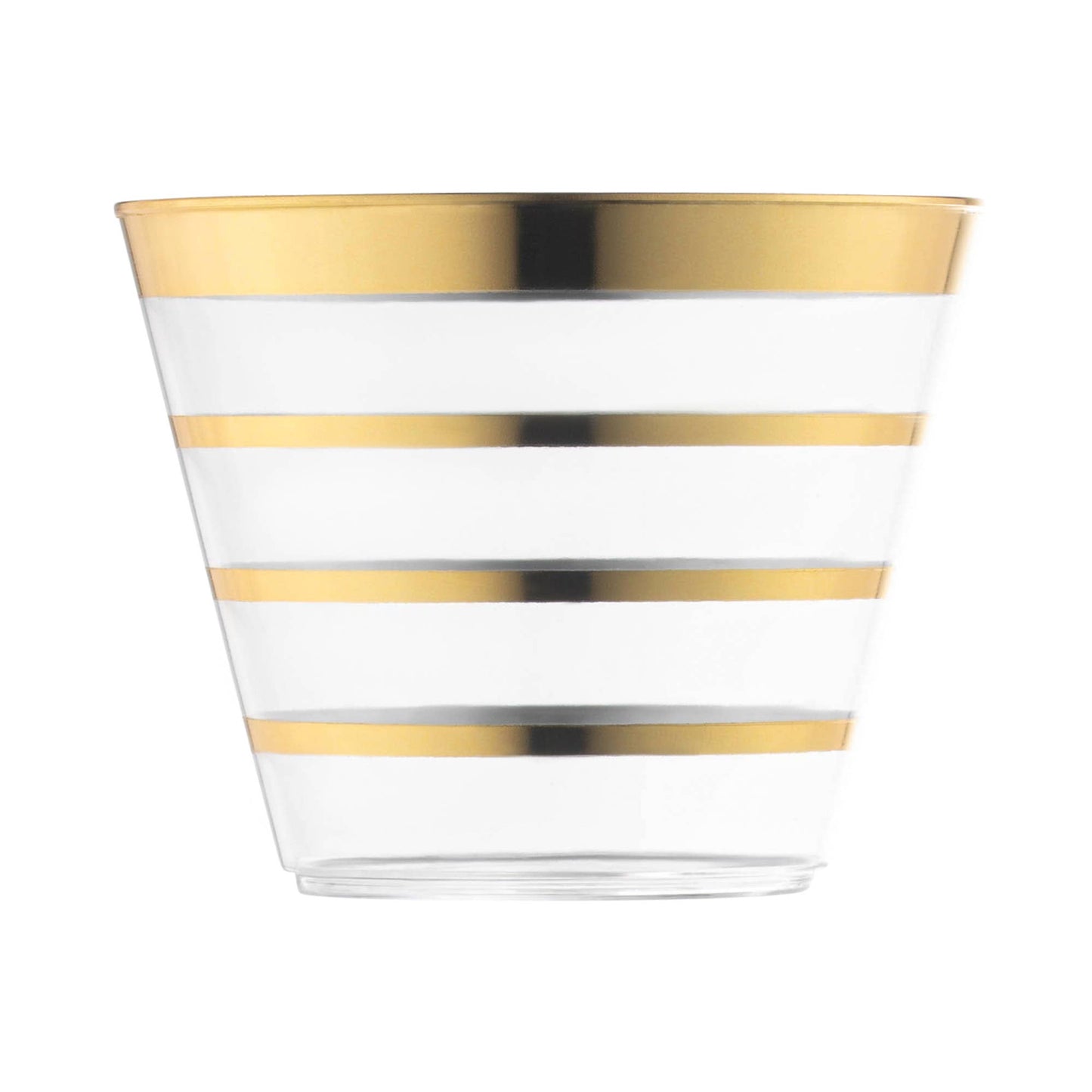 Clear and Gold Striped Cocktail Glasses (9 ounce)