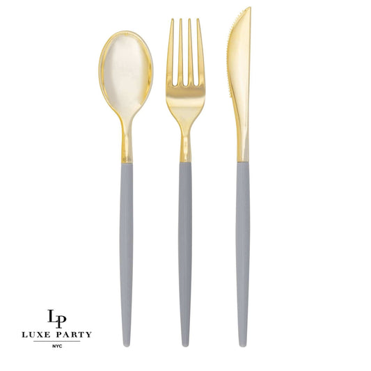 Modern Grey and Gold Utensils | EnFete Party
