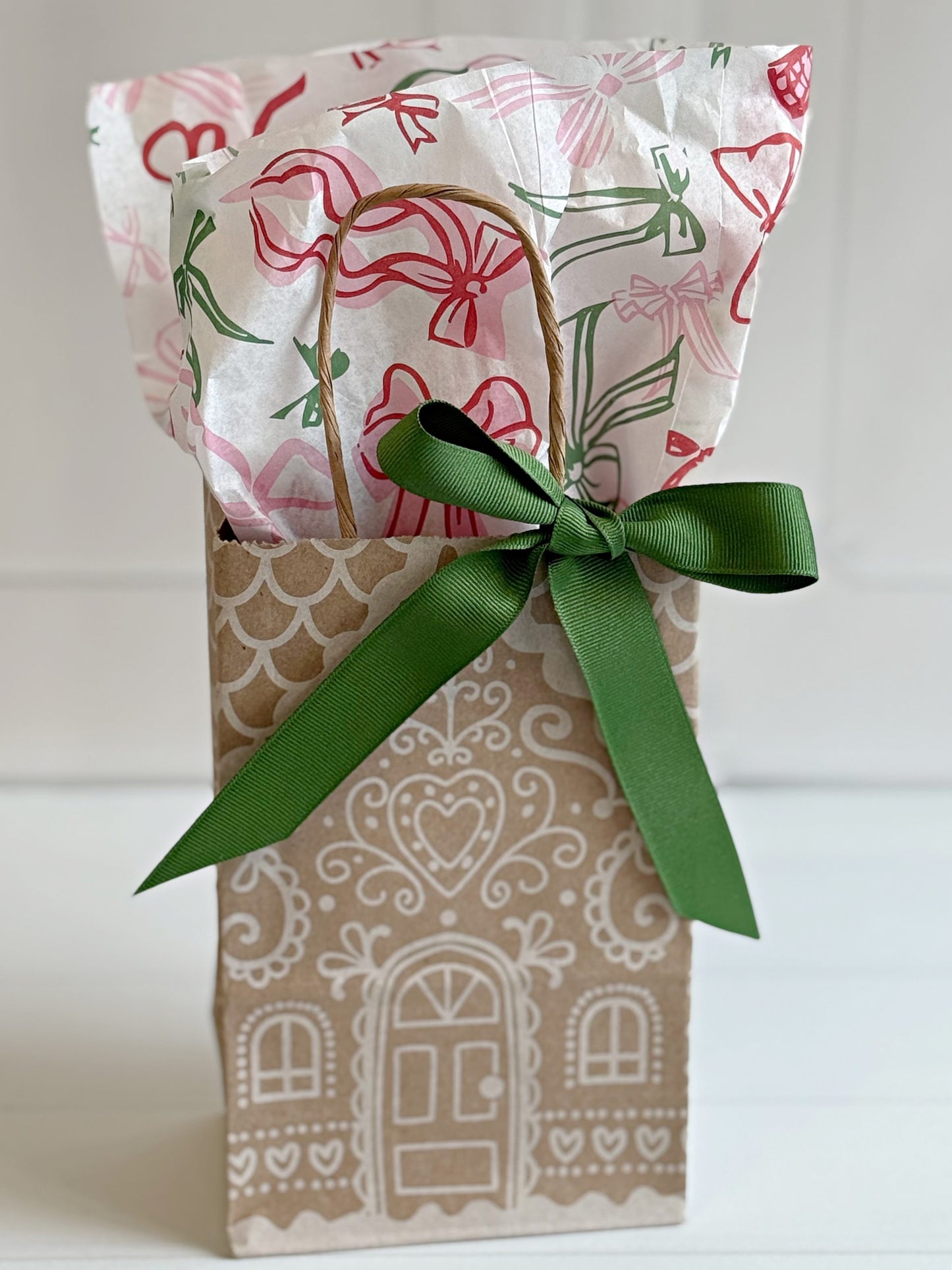 Christmas Bows Tissue Paper - Pink, Red and Green