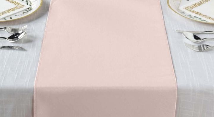 Blush Table Runner 12x108 Inch - for Weddings, Bridal Showers & Baby Showers | EnFete Party