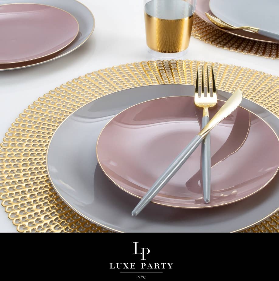 Linen Beige & Gold Plastic Forks 32 Pieces - Premium Silverware for Weddings & Parties