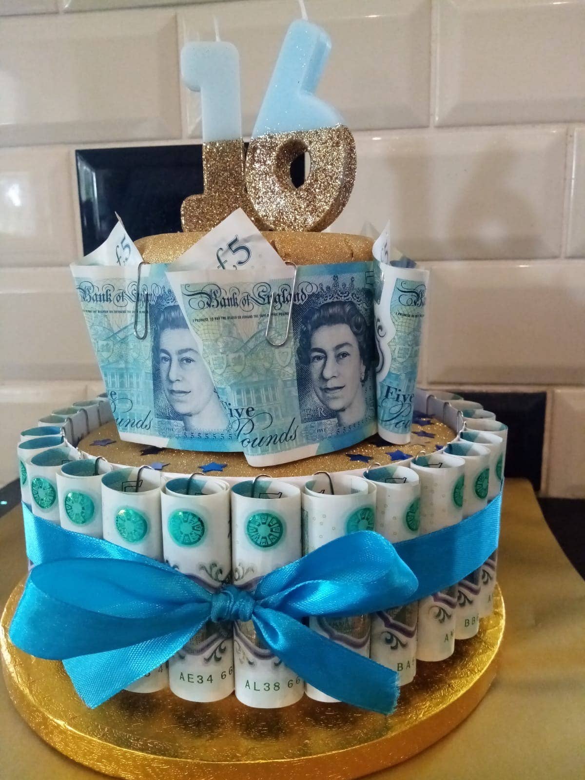 Blue Glitter Number 1 Candle - Birthday Cake Topper | EnFete Party