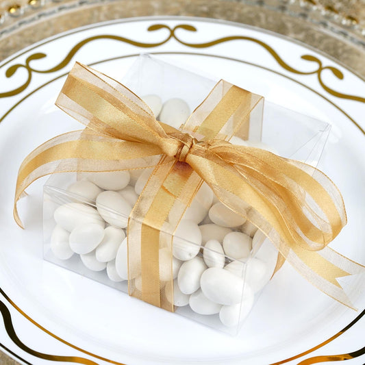 Clear Donut Boxes 4x4x2 Inch - Set of 10 Transparent Favor Boxes | EnFete Party