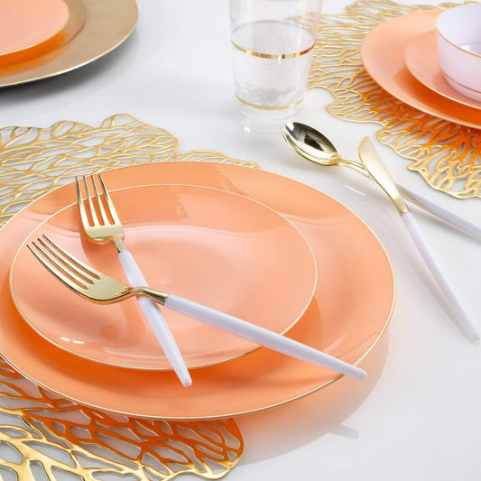 Peach Dessert Plates - Plastic