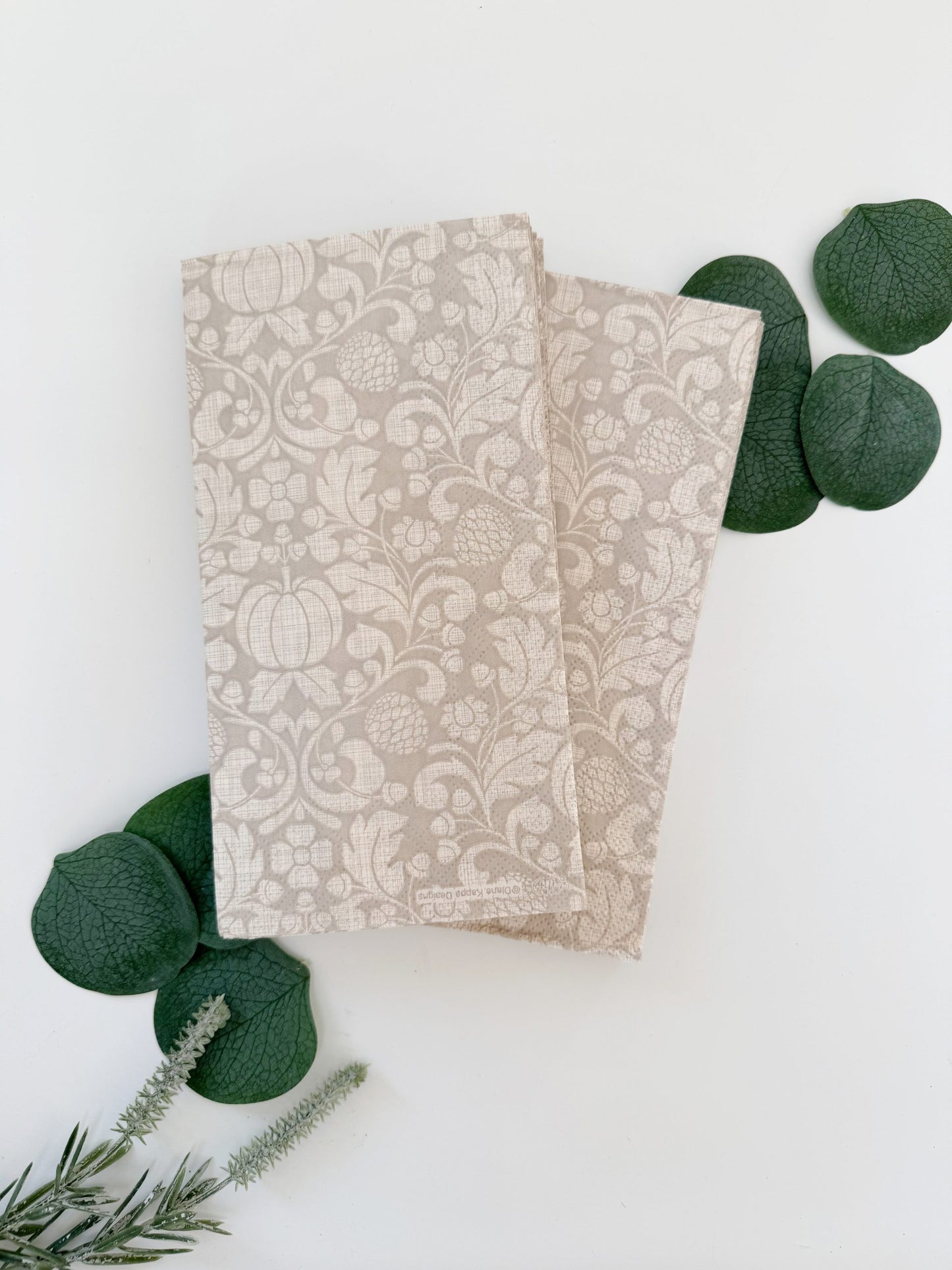 Cream & Tan Little Pumpkin and Acorn Guest Towels