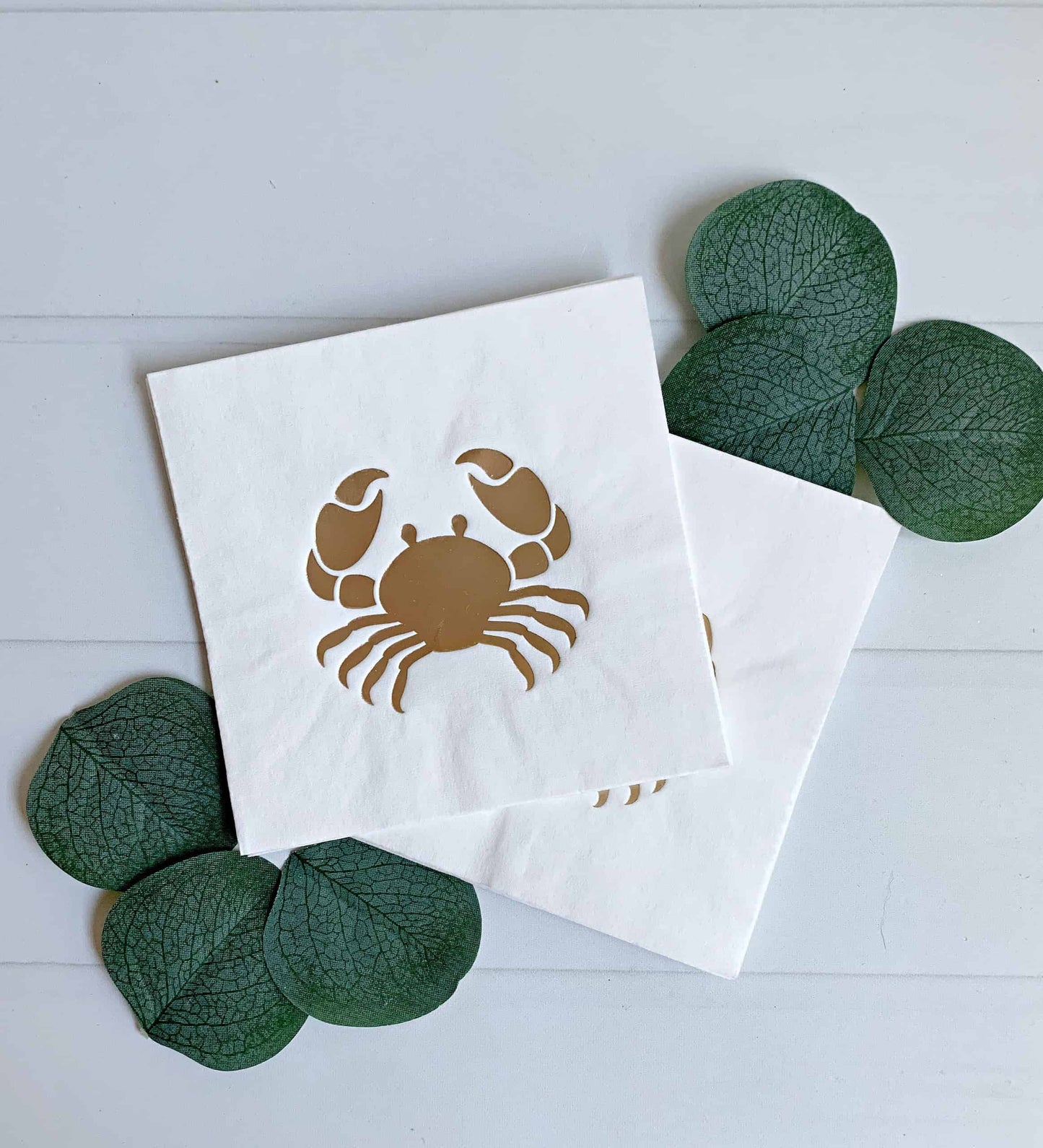 Gold Crab Cocktail Napkins
