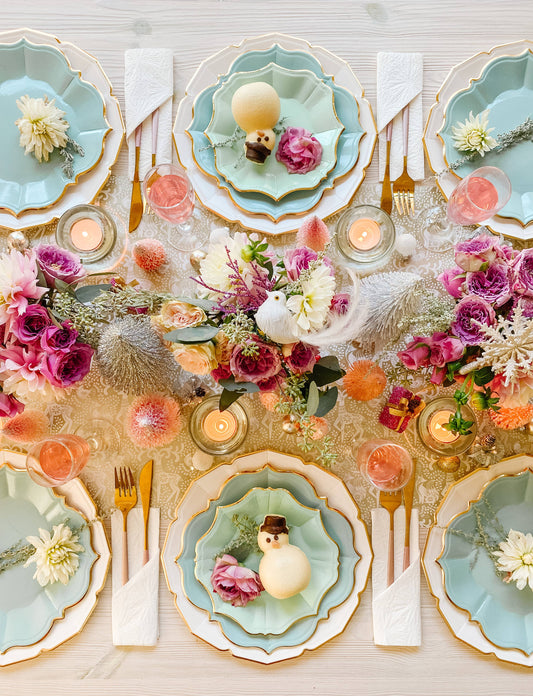Light Blue Paper Dessert Plates
