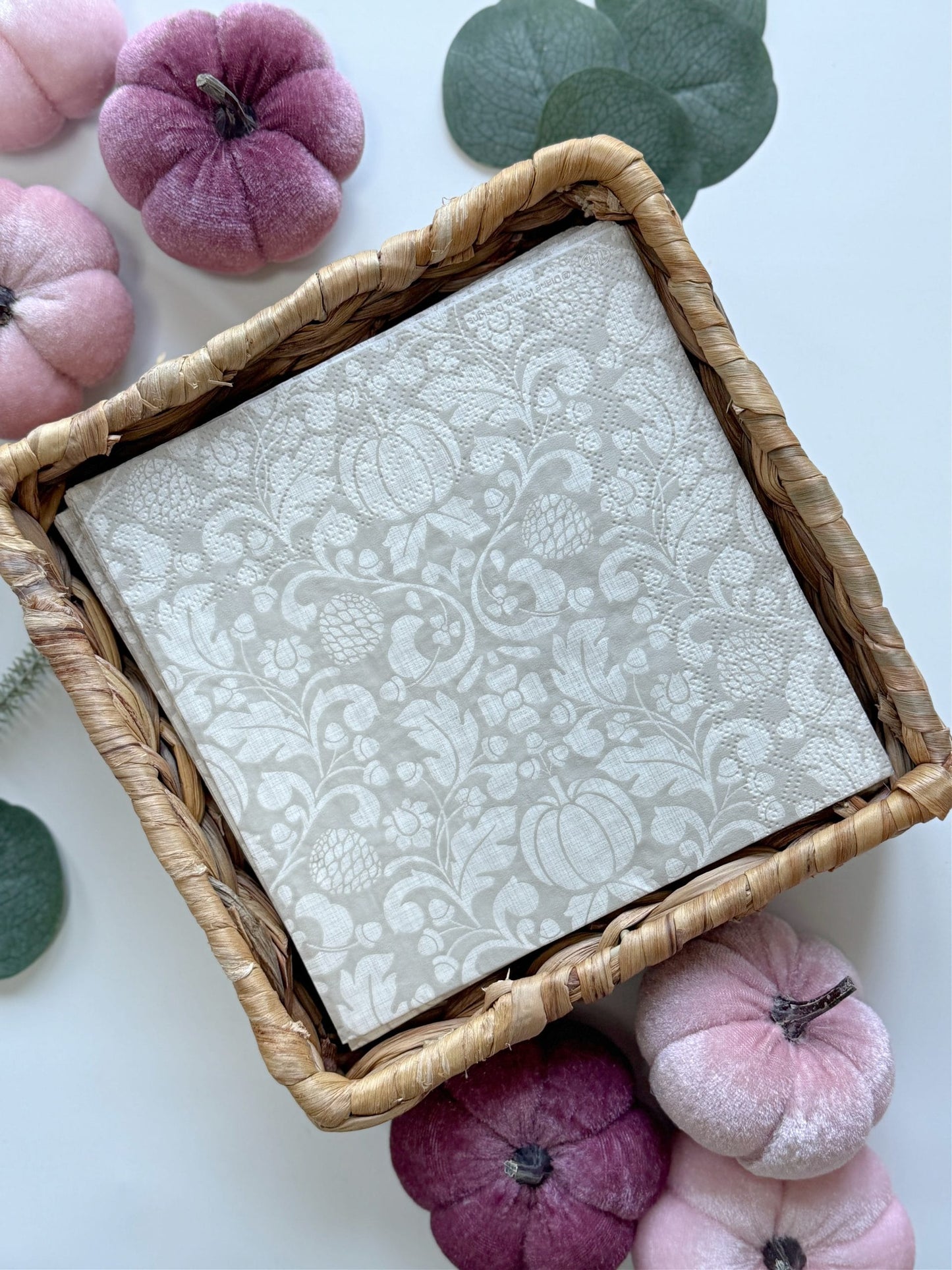 Cream & Tan Little Pumpkin and Acorn Lunch Napkins | EnFete Party