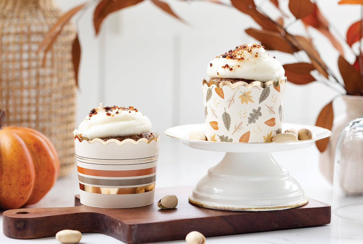 Falling leaves and Stripes Food Cups (36 pcs) | EnFete Party