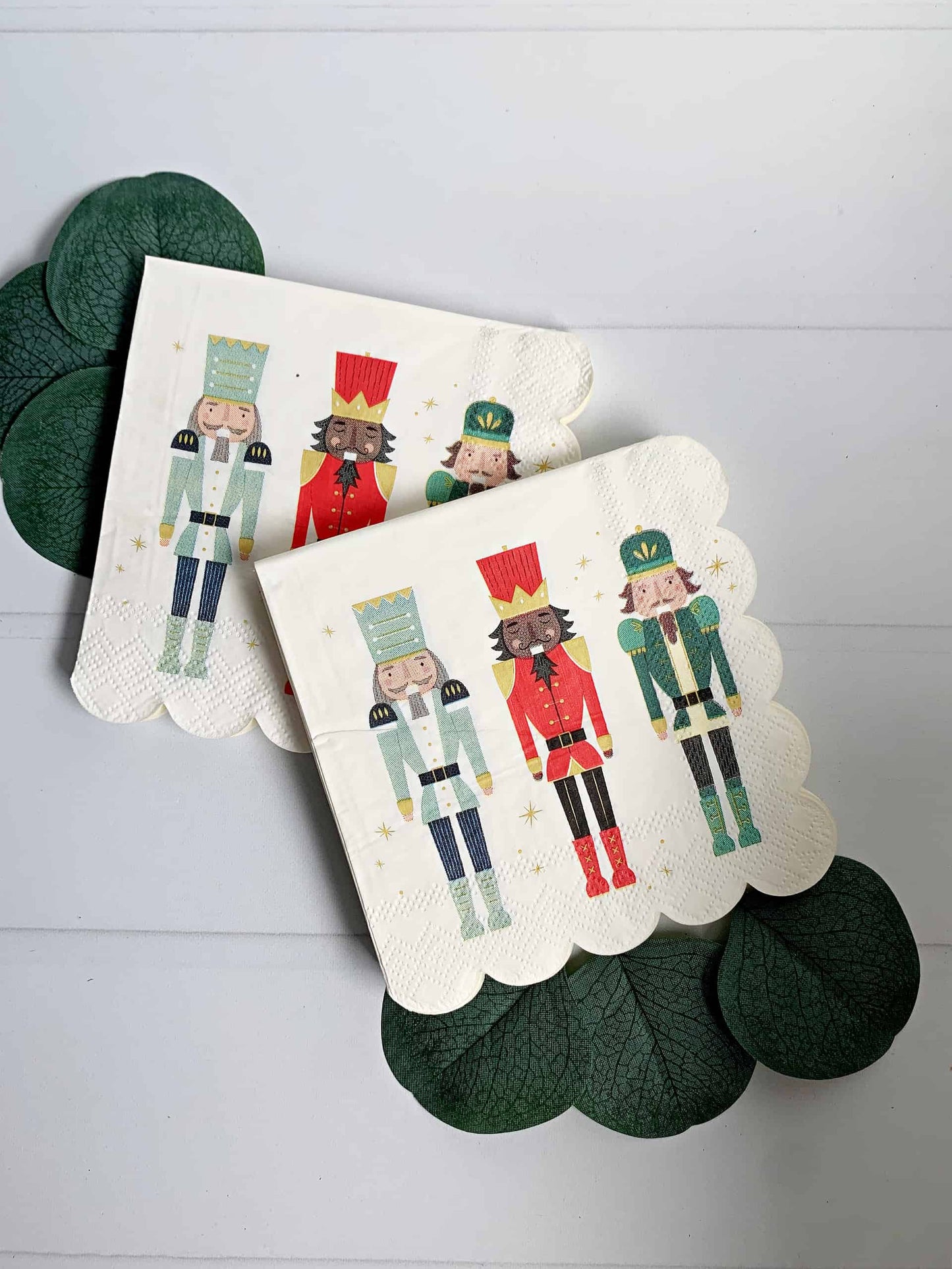 Nutcracker Scalloped Cocktail Napkin