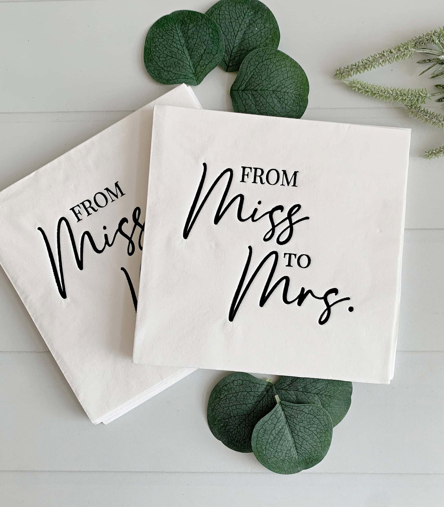 From Miss to Mrs Luncheon Napkins - Black & White