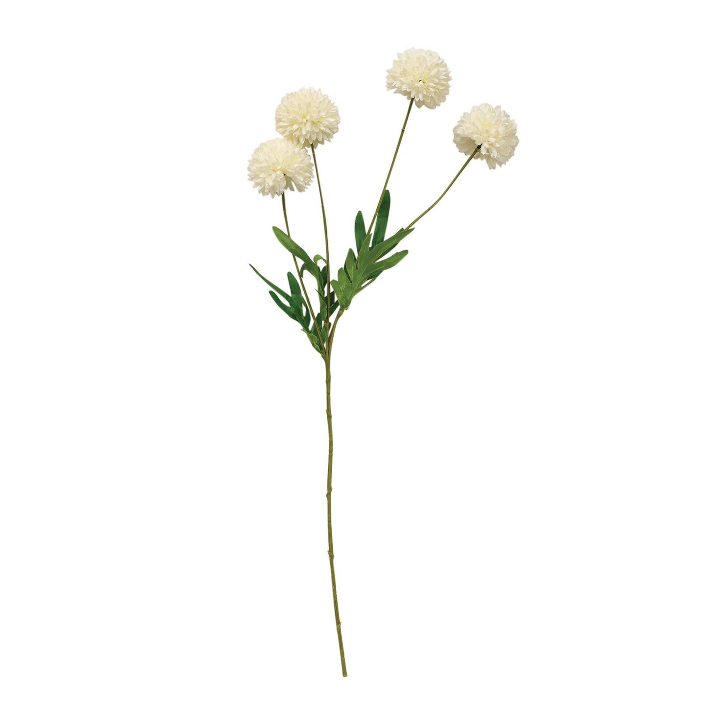 White Chrysanthemum Ball Spray, 23" | Faux Floral Stems for Centerpieces, Weddings & Holiday Decor