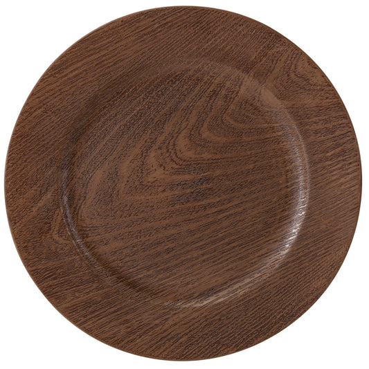 Walnut Wood Look Wedding Charger