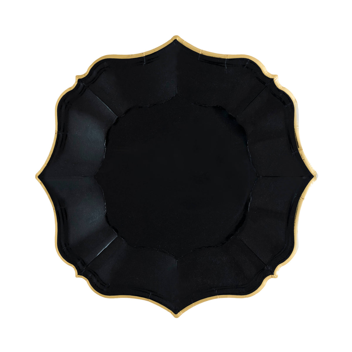 Black Scalloped Dessert Plates - Paper | EnFete Party