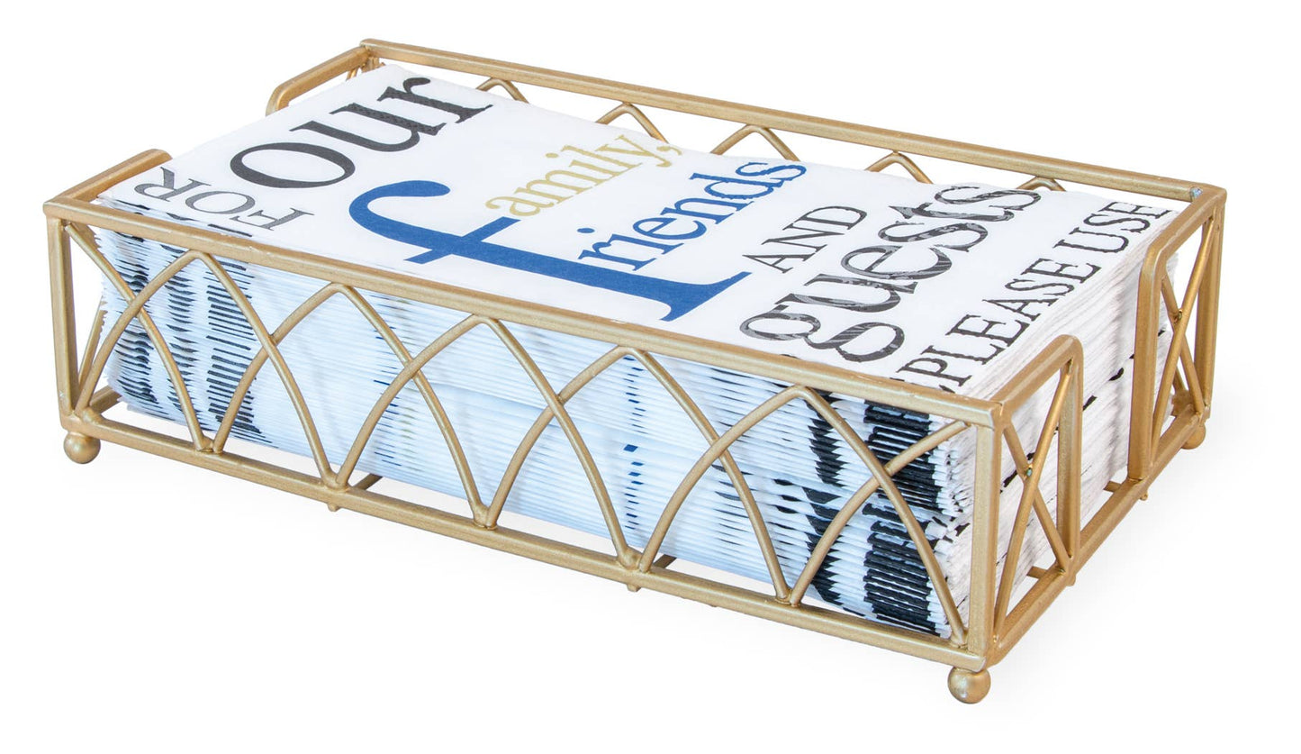 Arch Matte Gold Dinner Napkin Caddy