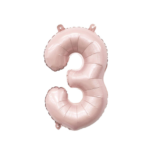 Barely Blush Number 3 Balloon - 32 Inch Mylar Foil | EnFete Party