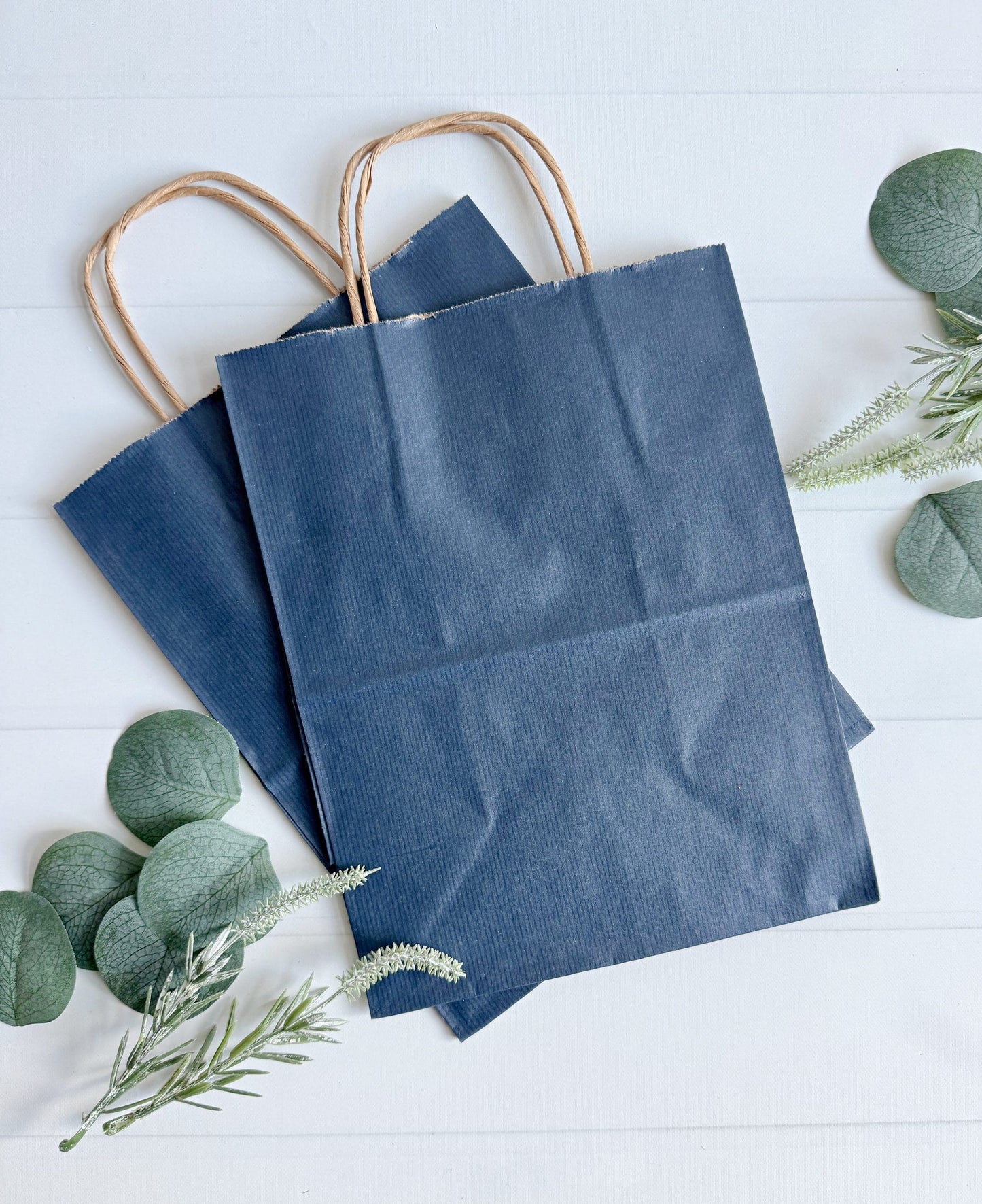 Navy Blue Favor Bags Set of 10 - Wedding Bridal Shower Baby Shower Gift Bags | EnFete Party