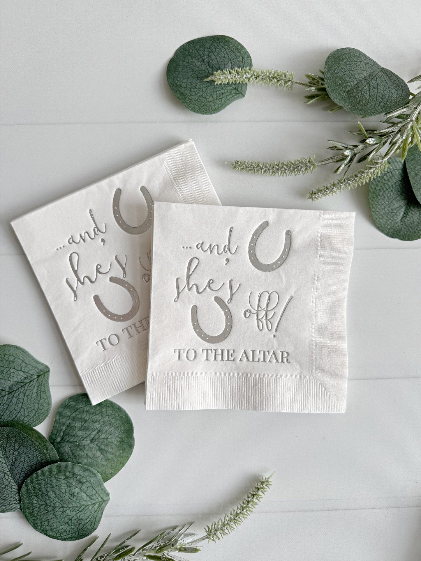 And She's Off to the Altar Derby Napkins - Kentucky Derby Bridal Shower Decor | EnFete Party