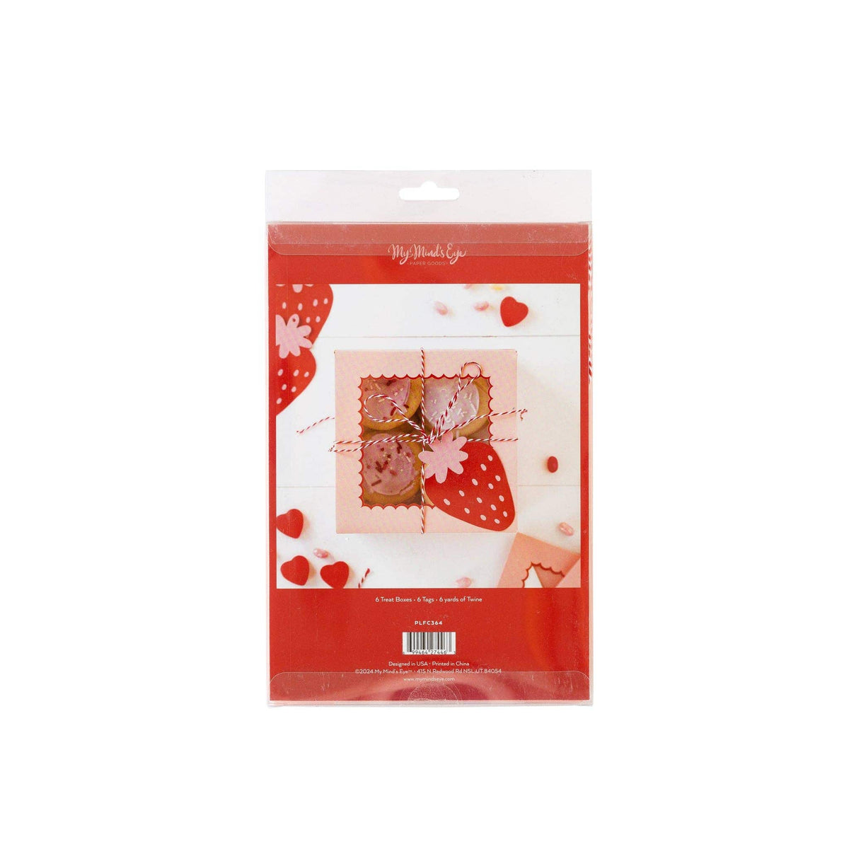 Strawberry Cookie Treat Boxes with Tags & Twine (Set of 6) | EnFete Party