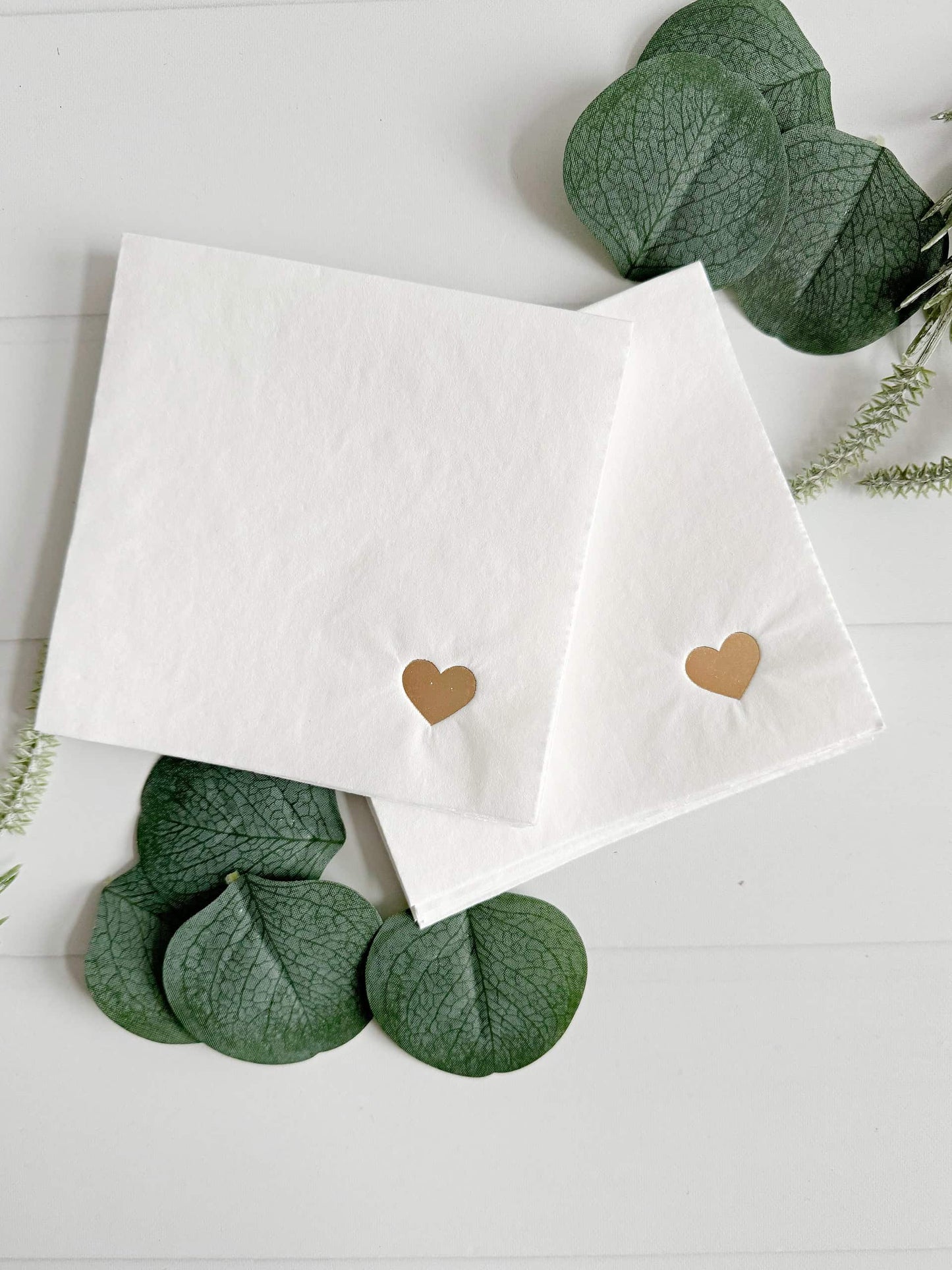 Dainty Gold Heart Cocktail Napkins