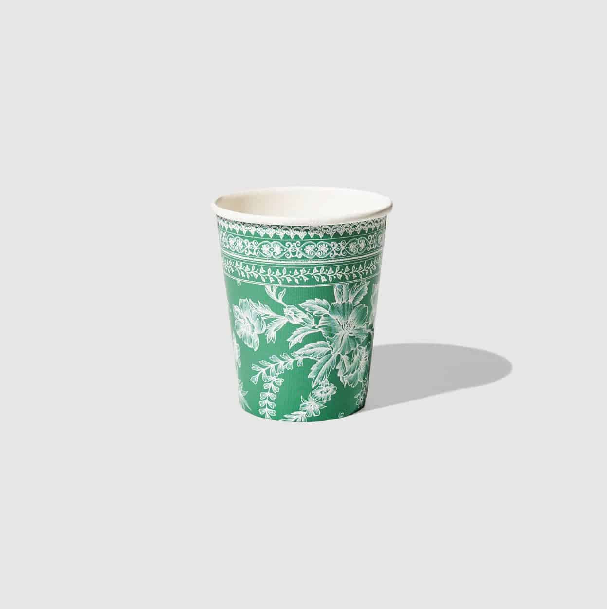 Emerald Green Toile Paper Party Cups