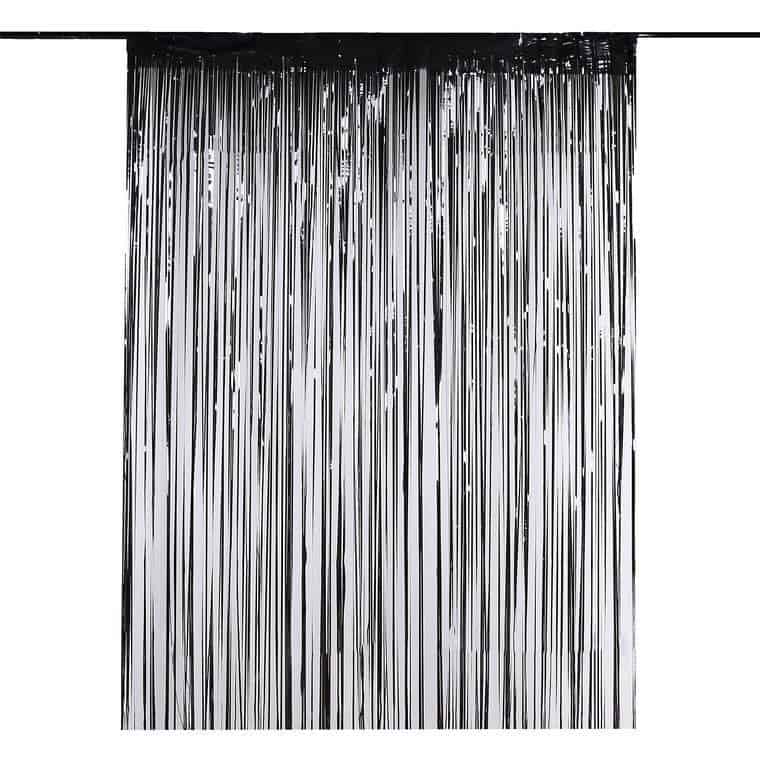 Black Fringe Backdrop Curtain
