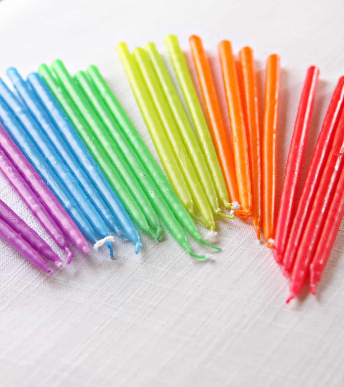 Rainbow Candles - Set of 24