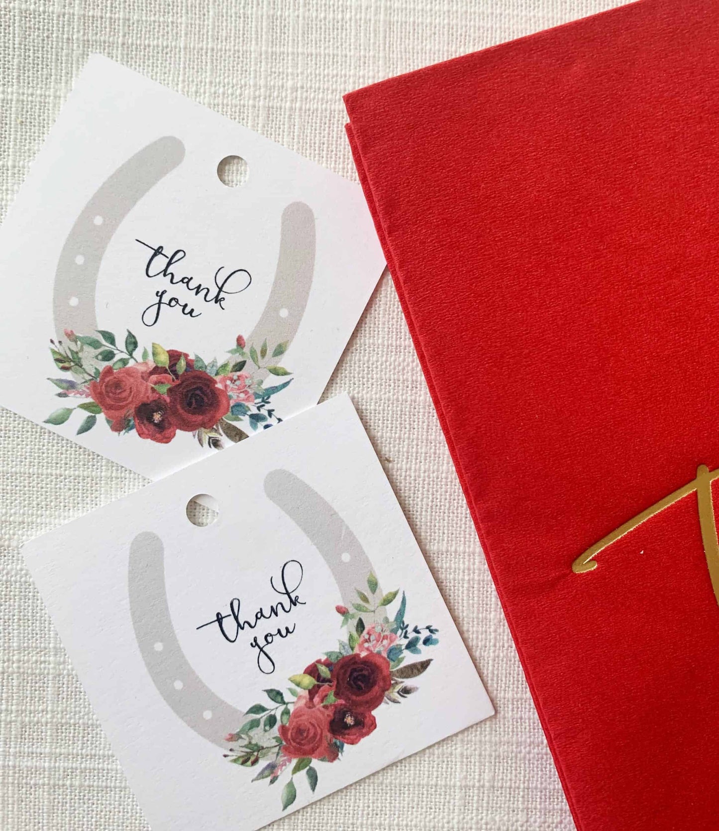 Derby Thank You Tags - Red Roses