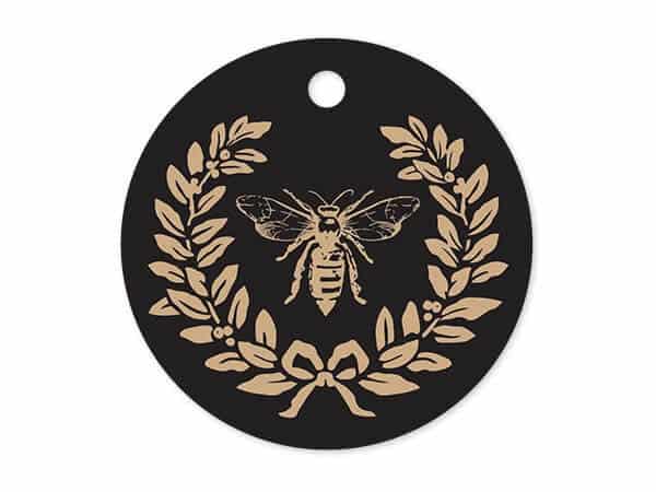 Bee Round Printed Gift Tags 3" Circle
