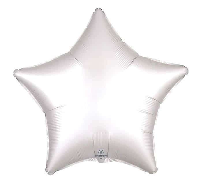 Star Balloon - White Satin 19 Inch