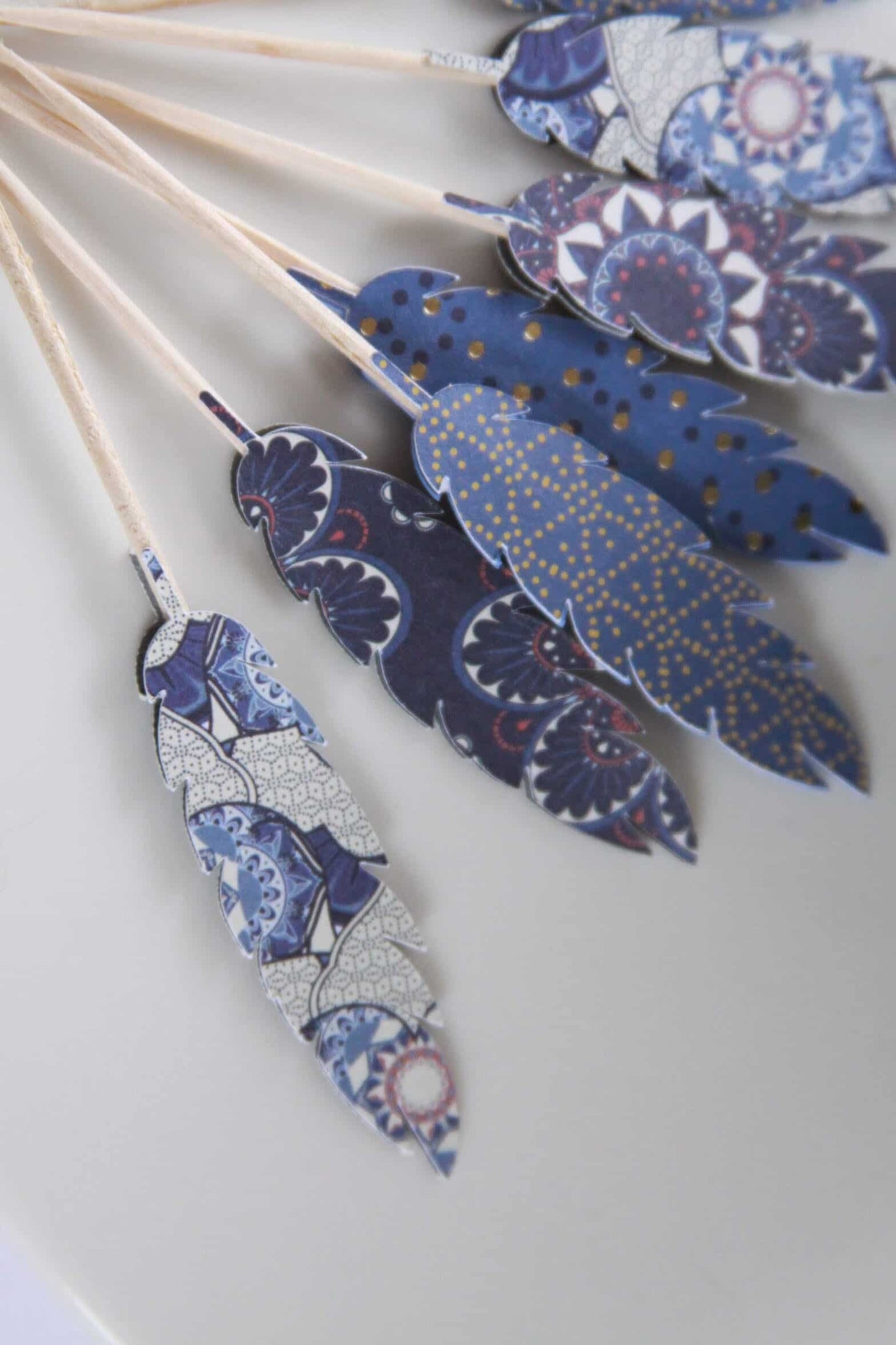 Boho Feather Cupcake Toppers