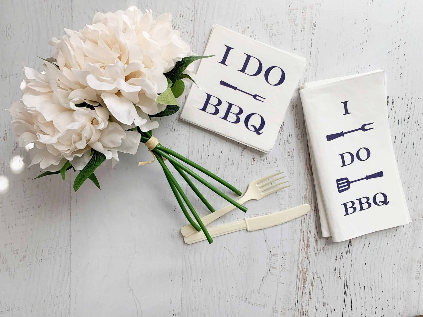 I Do BBQ Folded Dinner Napkins