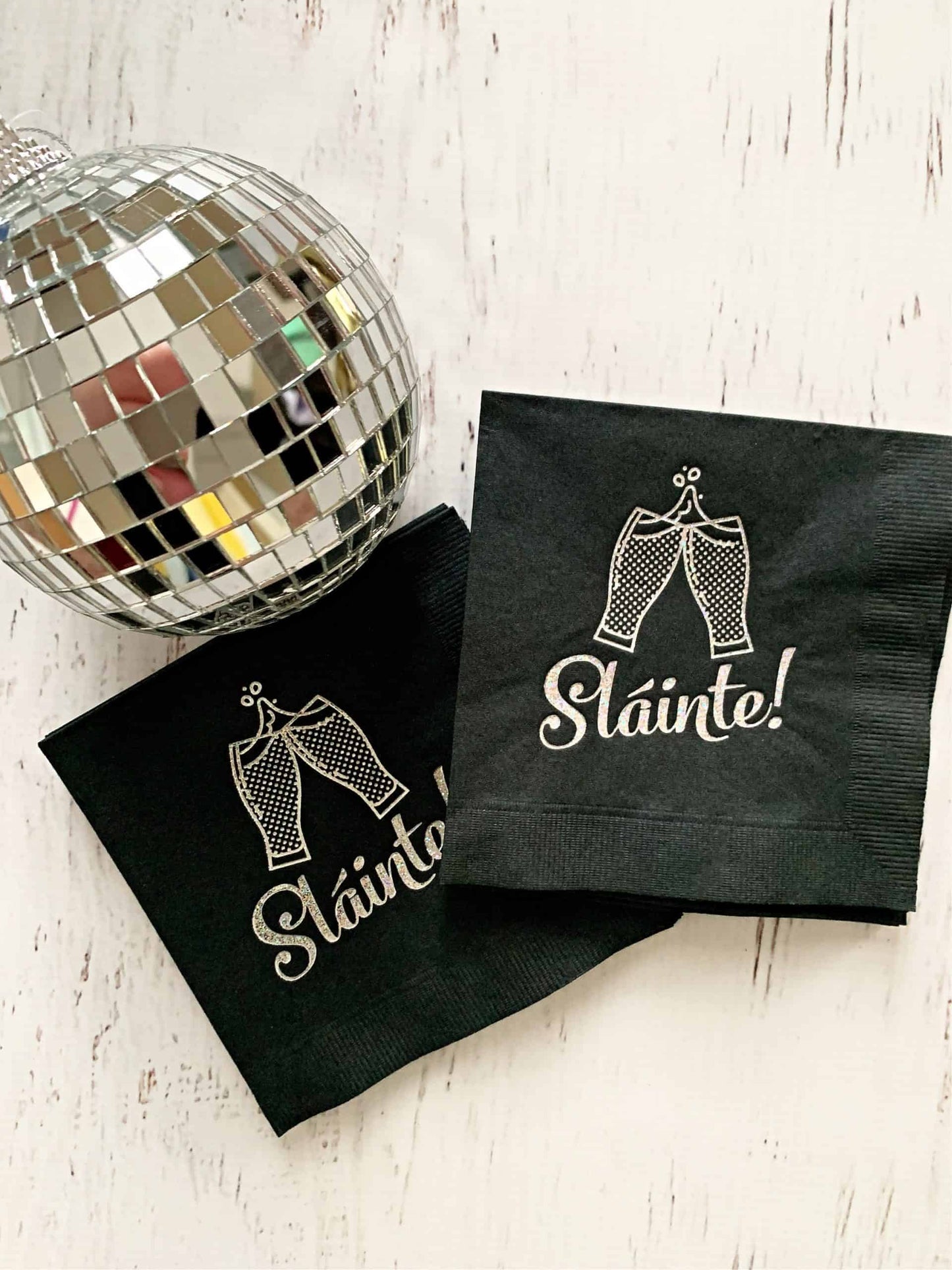 Slainte - Irish Cheers Napkins- Black