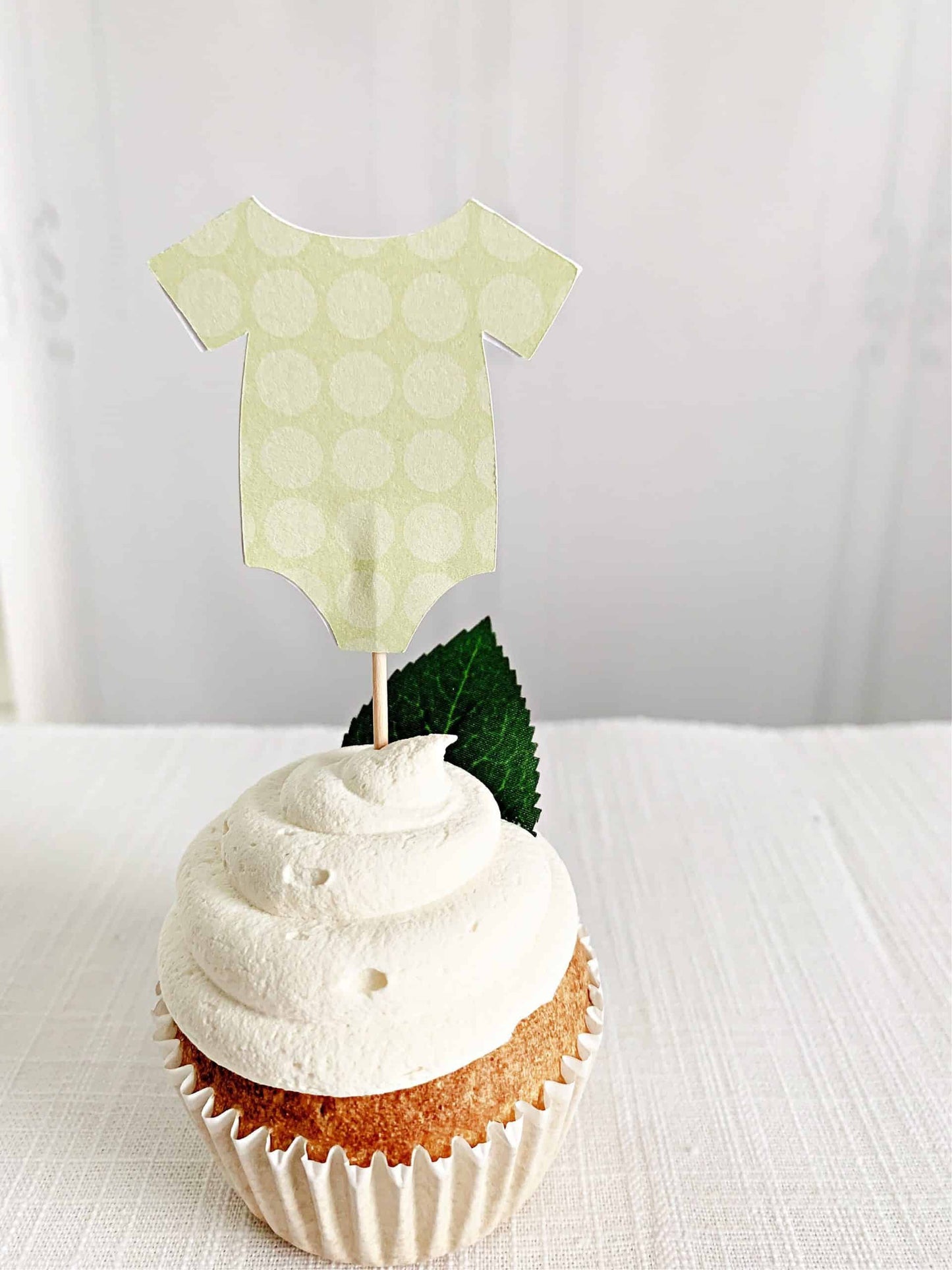 Green Dot Onesie Cupcake Toppers