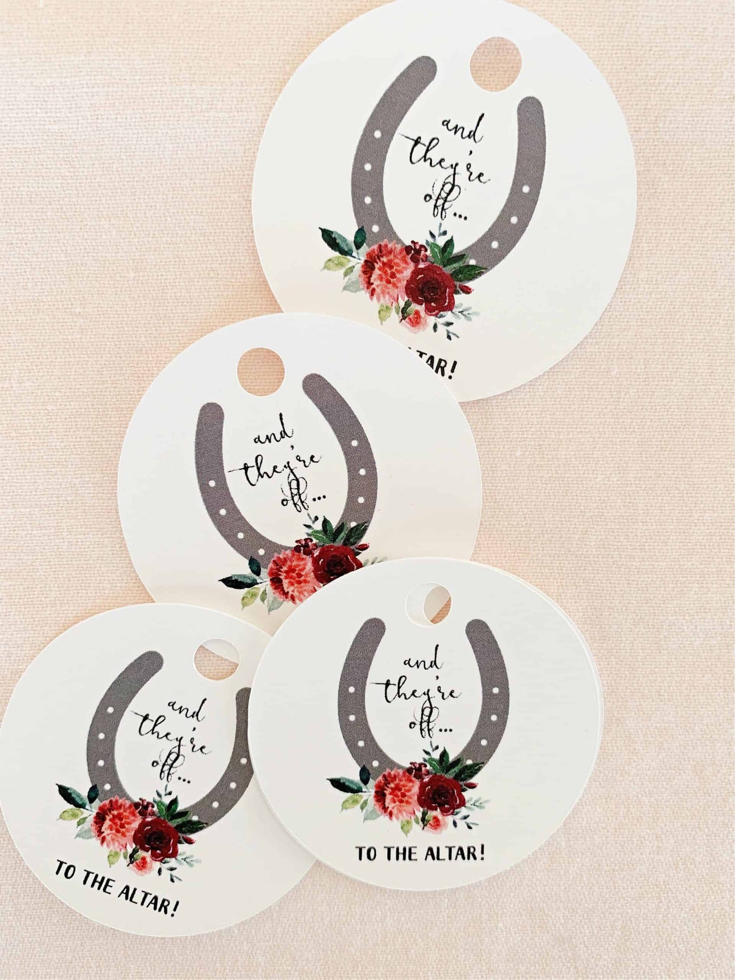 And They're Off Derby Bridal Shower Tags