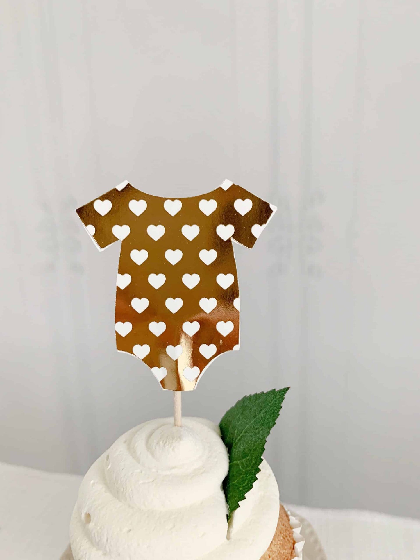 Heart Onesie Cupcake Toppers