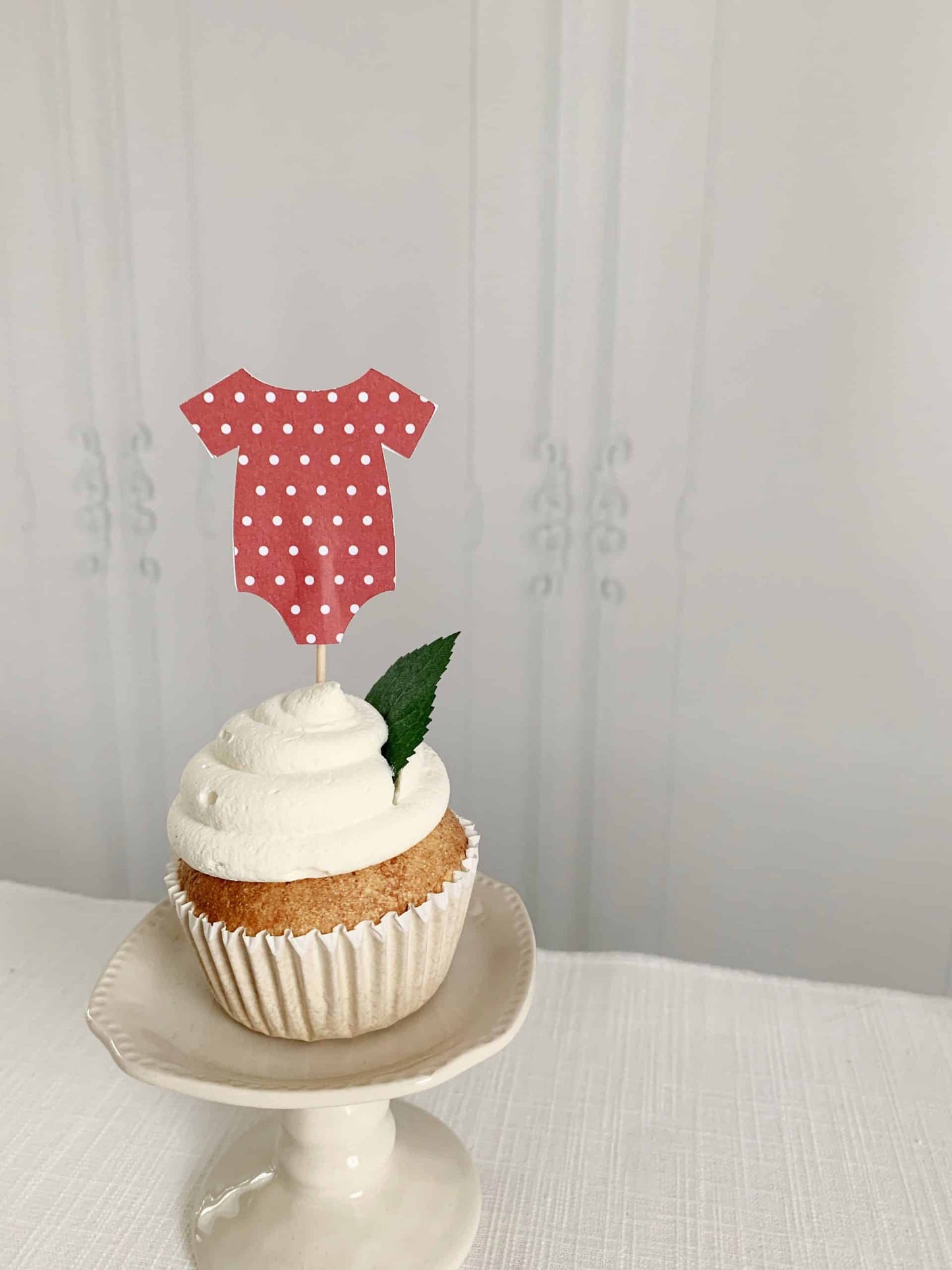 Red Dot Onesie Cupcake Toppers