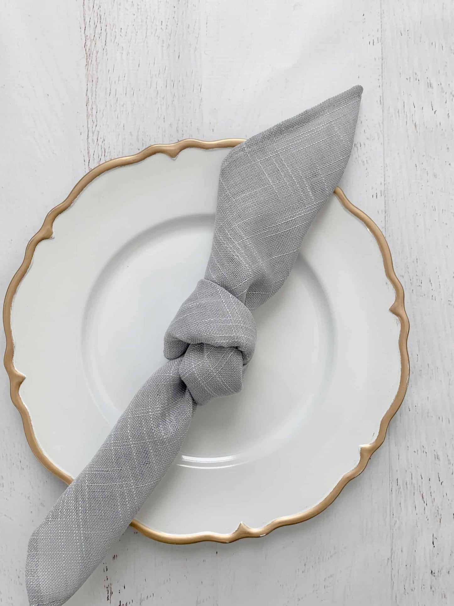 Silver Linen Cloth Dinner Napkin