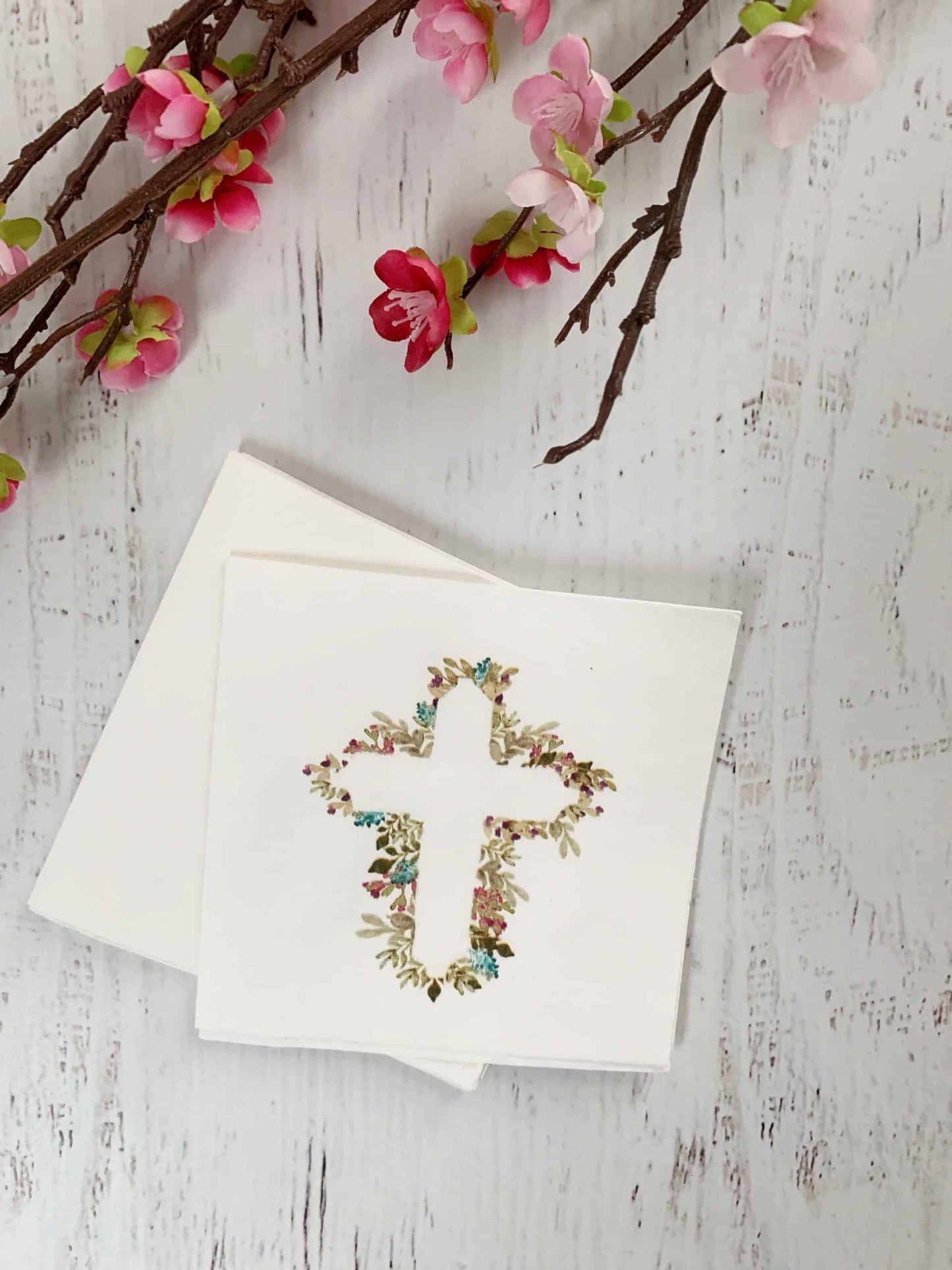 Cross Drink Napkins - Easter Communion Christening