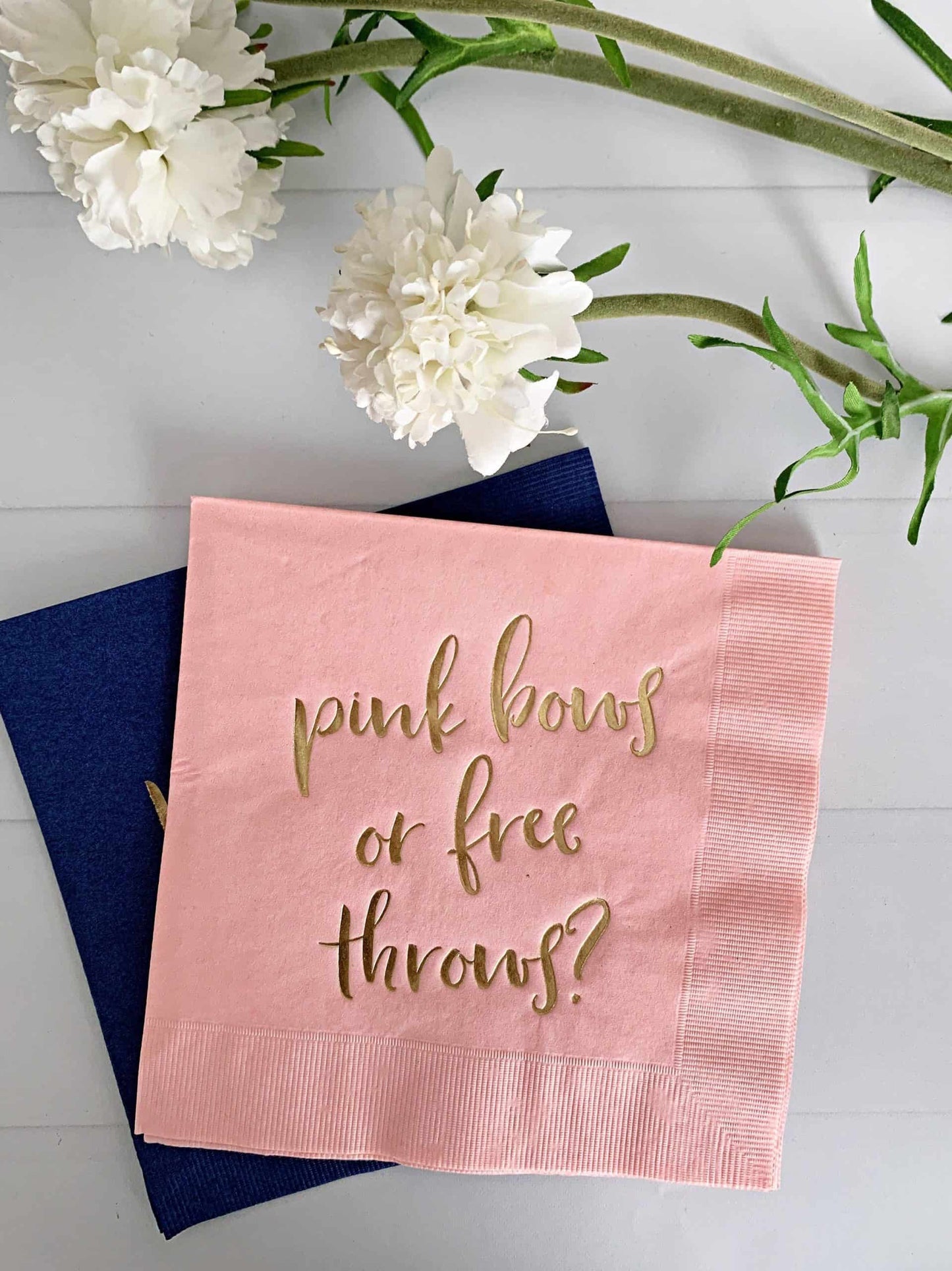 Gender Reveal Pink Bows or Free Throws? Napkins