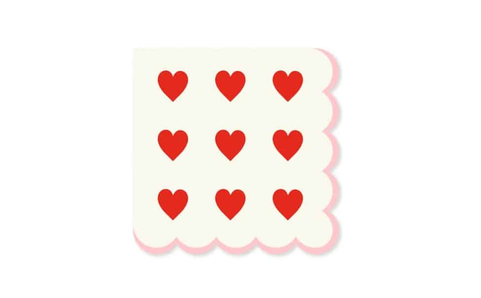 Heart Napkins - Pink Edge
