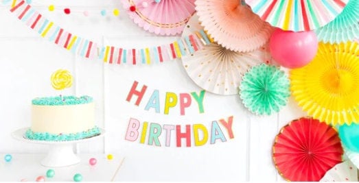 Happy Birthday Banner - Bright Colors