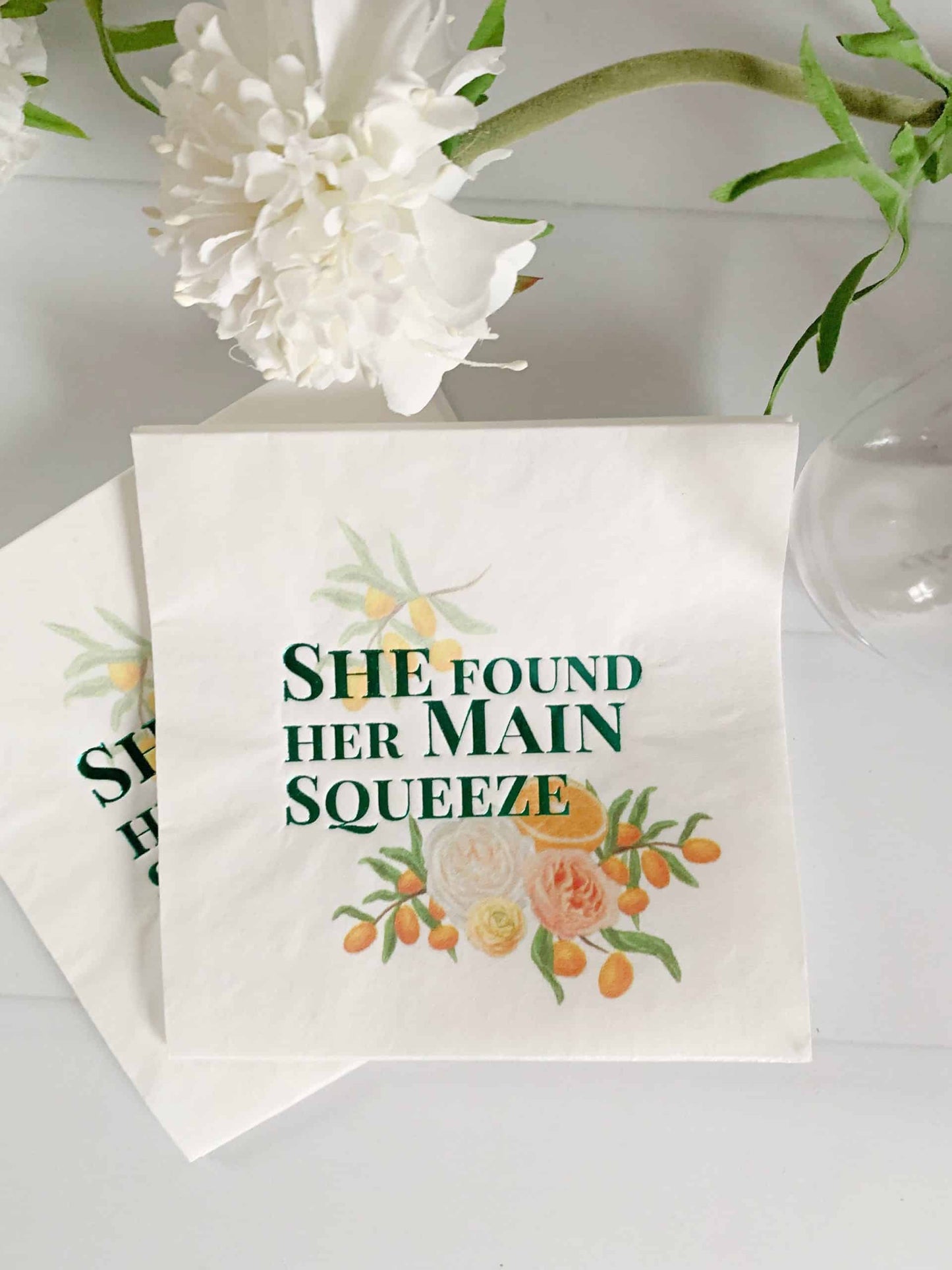 She Found Her Main Squeeze Cocktail Napkin