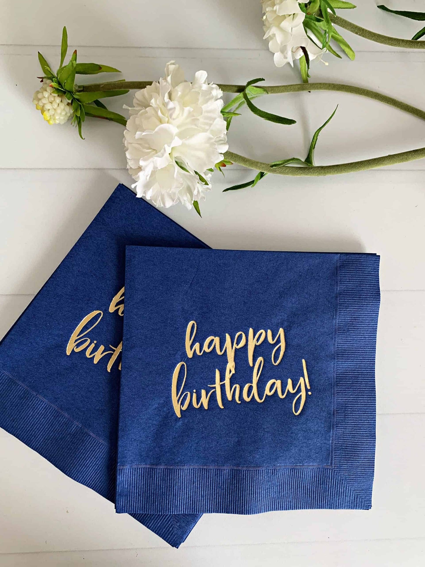 Happy Birthday Napkins - Navy