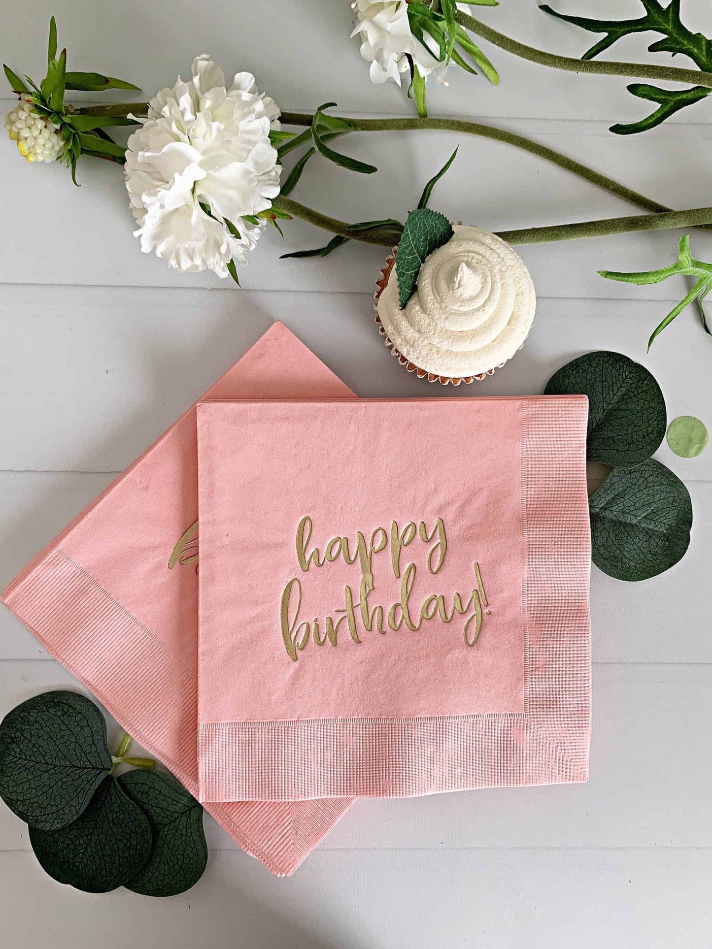 Blush Happy Birthday Napkins