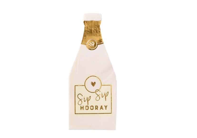 Sip Sip Hooray Cocktail Napkins - Champagne Bottle