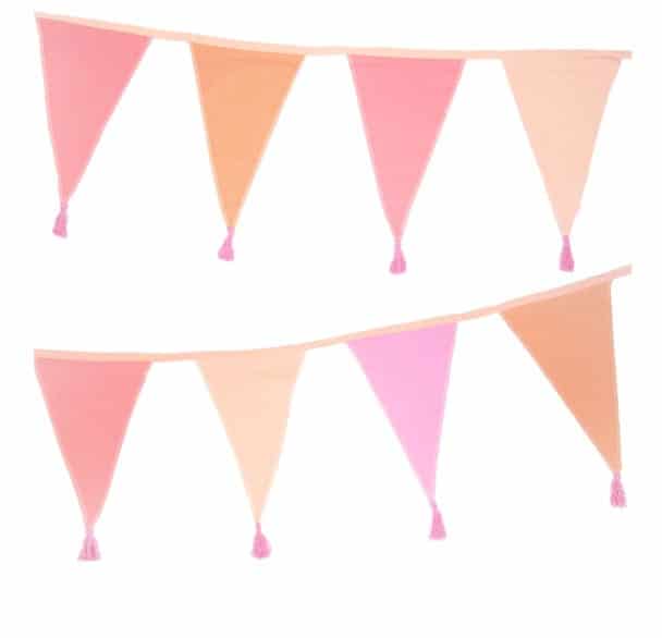 Blush and Peach bunting for a baby shower, bridal shower or birthday party.