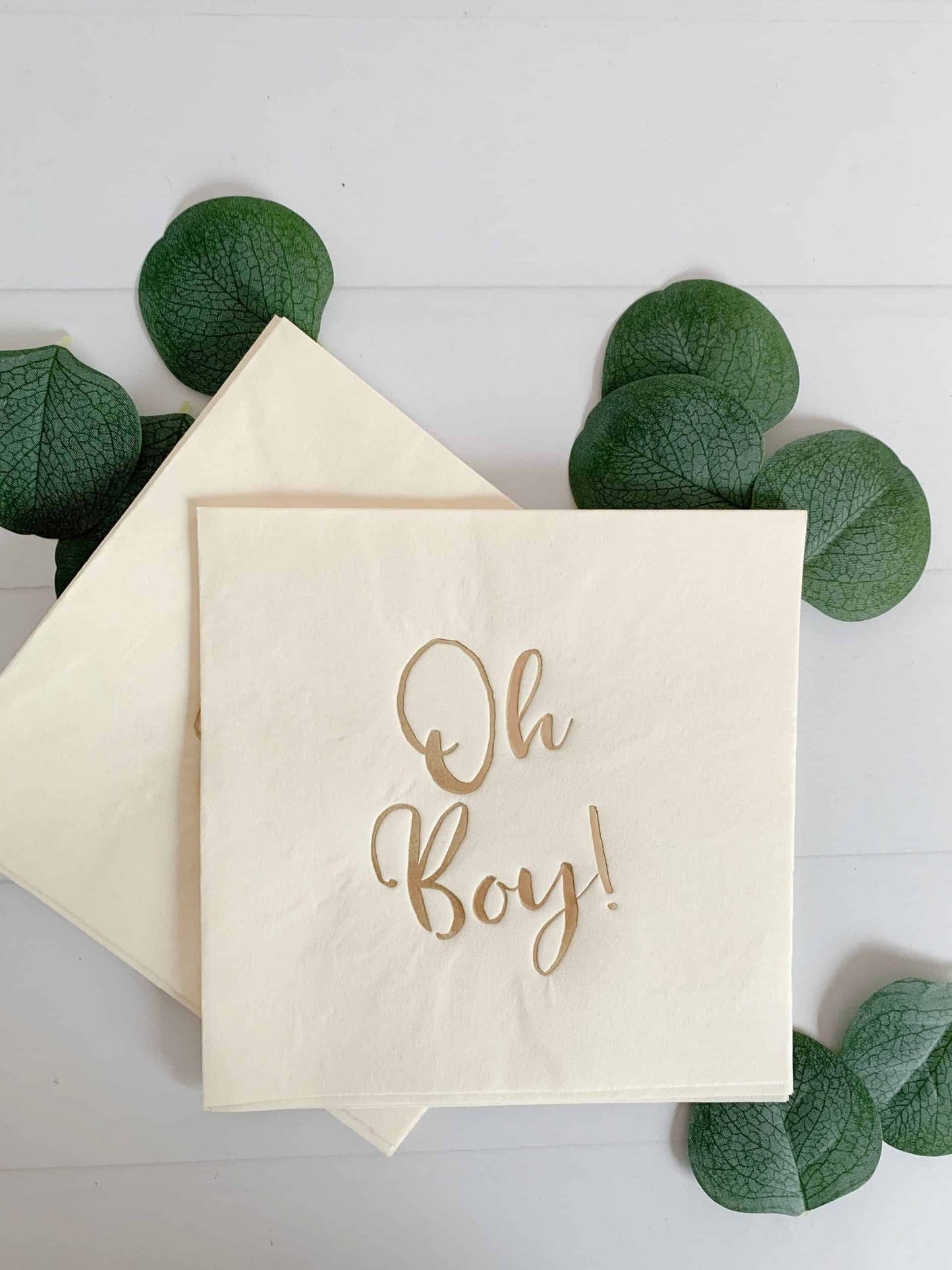 Oh Boy! Gold on Cream Baby Shower Luncheon Napkins