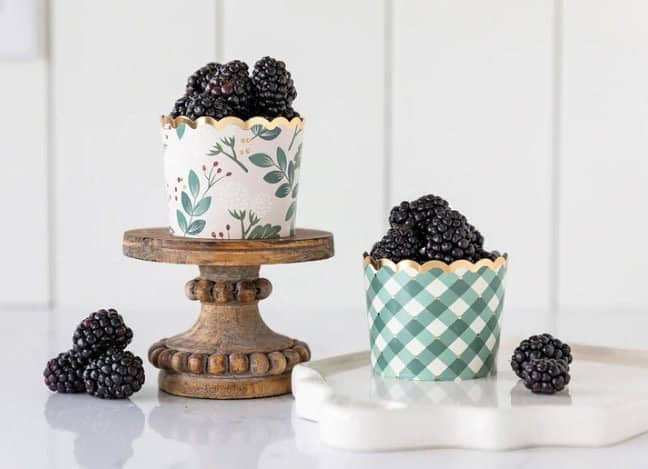 Forest Green Floral Baking Cups
